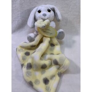 Little Beginnings Baby Blanket Plush Bunny Lovey Lovie Yellow White Gray NWT